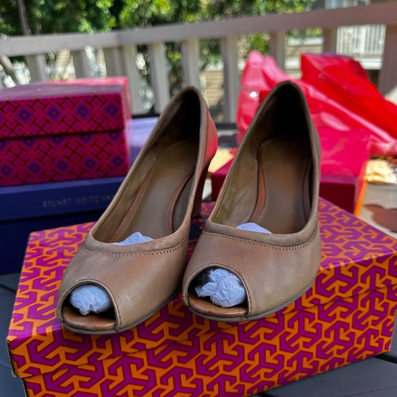 Tory Burch Eddie Open Toe Wedge - Picture 1 of 6